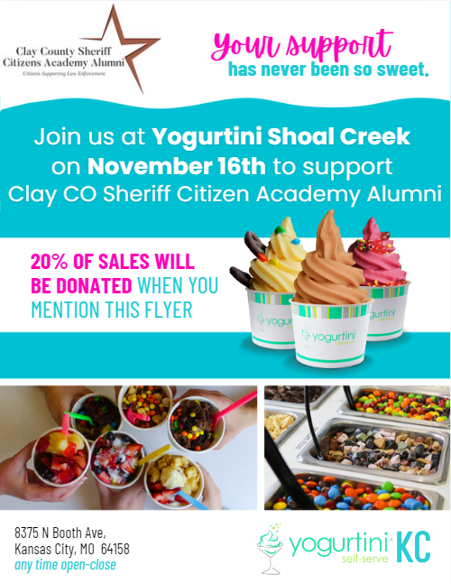 Yogurtini Fund-Raiser for Citizens Academy Alumni Association