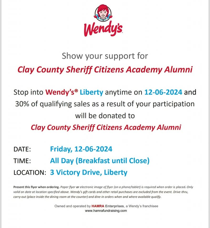 Wendy's Fund-Raiser for Citizens Academy Alumni Association