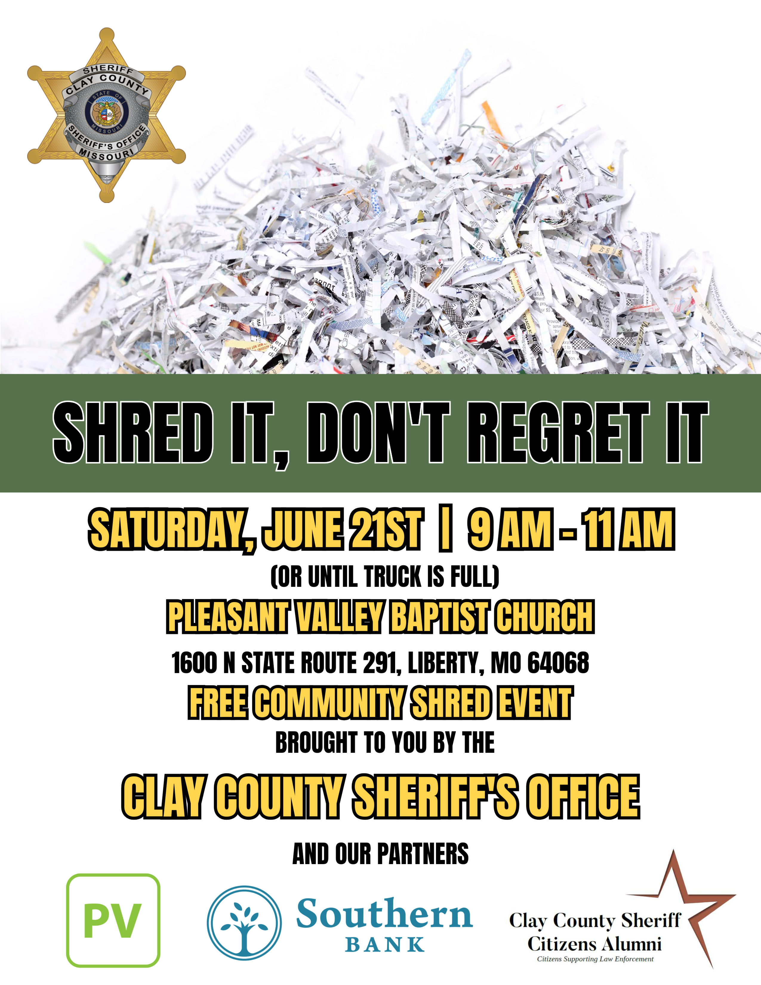 Community Shredding Event June 2025